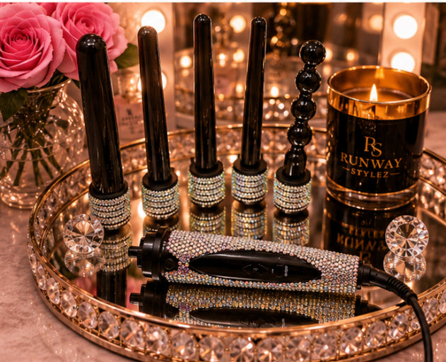 Luxury Crystal Curling Wand Set (6-in-1 Interchangeable Barrels)
